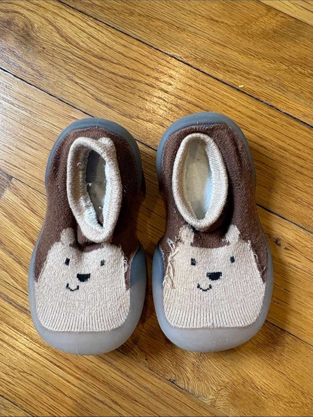 Children's Brown Bear Slip-On Slippers for Toddlers